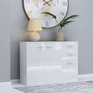 White sideboard with high gloss 105 x 30 x 75 cm chipboard 800699 - Sideboard