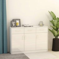 White sideboard with high gloss 110 x 34 x 75 cm chipboard 800708 - Sideboard
