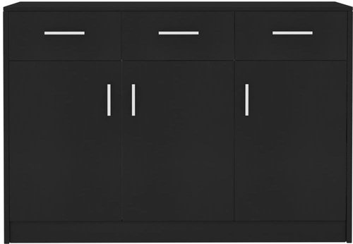 Sideboard black 110 x 34 x 75 cm chipboard 800703 - Sideboard - Main image