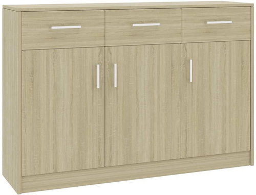 Sideboard oak sonoma 110 x 34 x 75 cm chipboard 800705 - Sideboard - Main image