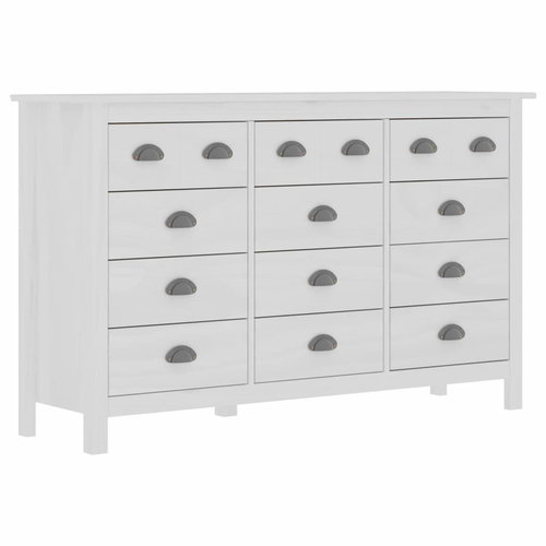 Sideboard Hill Range white 130 x 37 x 80 cm solid pine wood 288988 - Sideboard - Main image