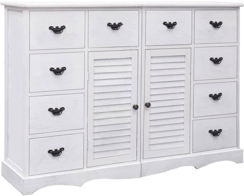 Sideboard with 10 drawers white 113 x 30 x 79 cm wood 284179 - Sideboard - Main image