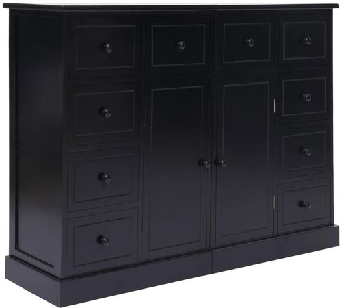 Sideboard with 10 drawers black 113 x 30 x 79 cm wood 284178 - Sideboard - Main image
