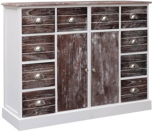 Sideboard with 10 drawers brown 113 x 30 x 79 cm wood 284174 - Sideboard - Main image