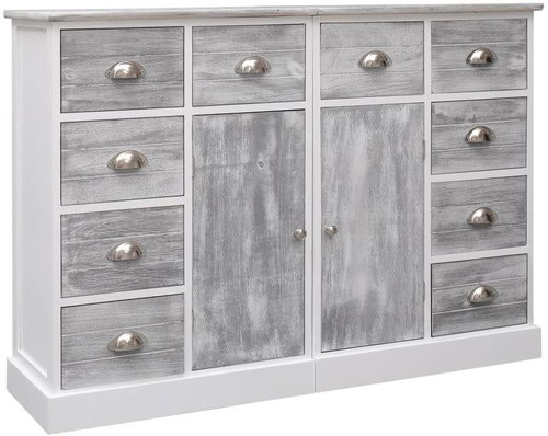 Sideboard with 10 drawers gray 113 x 30 x 79 cm wood 284173 - Sideboard - Main image