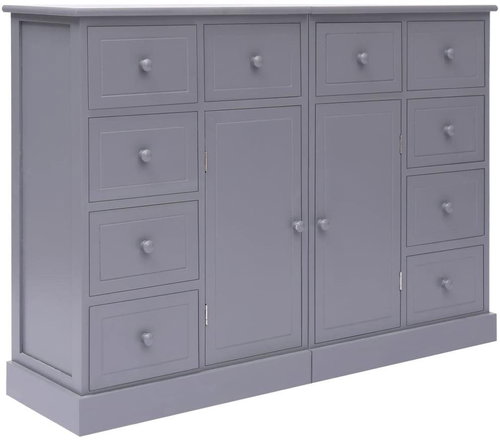Sideboard with 10 drawers gray 113 x 30 x 79 cm wood 284176 - Sideboard - Main image