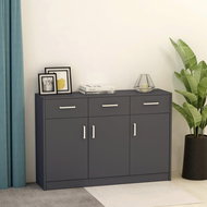 Sideboard gray 110 x 34 x 75 cm chipboard 800704 - Sideboard