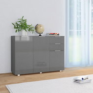 Gray sideboard with high gloss 107 x 35 x 76 cm 283720 - Sideboard