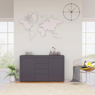 Gray sideboard with high gloss 120 x 36 x 69 cm chipboard 801849 - Sideboard