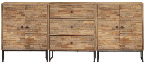 Set of sideboards 3 pieces of recycled teak wood 275656 - Sideboard - Main image