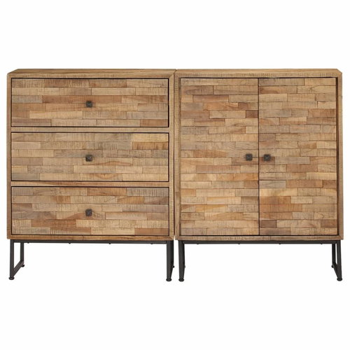 Set of sideboards 2 pcs made of recycled teak wood 275655 - Sideboard - Main image
