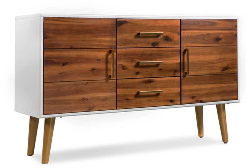 Sideboard made of solid acacia wood 115 x 35 x 70 cm - Sideboard - Main image