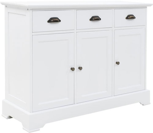 Sideboard with 3 doors made of MDF and pine wood 105 x 35 x 77.5 cm - Sideboard - Main image