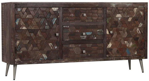Sideboard solid recycled wood 160 x 40 x 80 cm - Sideboard - Main image