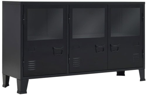 Sideboard metal industrial style 120 x 35 x 70 cm black - Sideboard - Main image