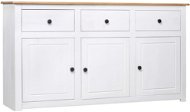 Sideboard white 135 x 40 x 80 cm massive pine series Panama - Sideboard