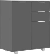 Gray sideboard with high gloss 71 x 35 x 76 cm chipboard - Sideboard