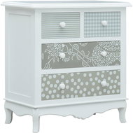 Sideboard with 4 drawers white and gray 65.5 x 35 x 68 cm MDF - Sideboard