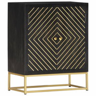 Sideboard black-gold 60 x 30 x 75 cm solid mango wood - Sideboard