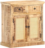 Sideboard 65 x 32 x 70 cm massive mango tree and natural reed - Sideboard