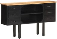 Sideboard 110 x 30 x 65 cm solid rough mango tree and steel - Sideboard