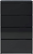 Black sideboard with high gloss 60 x 35 x 98.5 cm chipboard - Sideboard