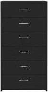Príborník so 6 zásuvkami čierny 50 × 34 × 96 cm drevotrieska - Príborník