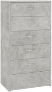 Príborník so 6 zásuvkami betónovo sivý 50 × 34 × 96 cm drevotrieska - Príborník