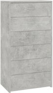 Sideboard with 6 drawers concrete gray 50x34x96 cm chipboard - Sideboard
