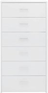 Príborník so 6 zásuvkami biely s leskom 50 × 34 × 96 cm drevotrieska - Príborník