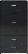 Sideboard with 6 drawers black with gloss 50x34x96 cm chipboard - Sideboard