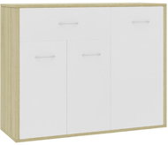 Sideboard white and sonoma oak 88 x 30 x 70 cm chipboard - Sideboard