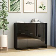 Black sideboard with high gloss 88 x 30 x 70 cm chipboard - Sideboard