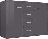 Gray sideboard with high gloss 88 x 30 x 65 cm chipboard - Sideboard