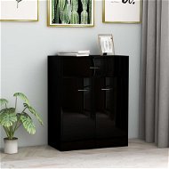 Black sideboard with high gloss 60 x 30 x 75 cm chipboard - Sideboard