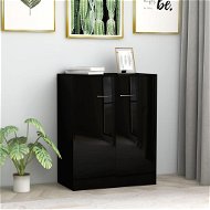 Black sideboard with high gloss 60 x 30 x 75 cm chipboard - Sideboard