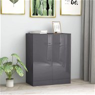 Gray sideboard with high gloss 60 x 30 x 75 cm chipboard - Sideboard
