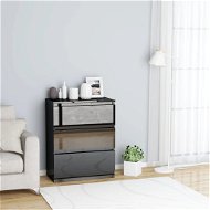 Black sideboard with high gloss 60 x 35 x 76 cm chipboard - Sideboard