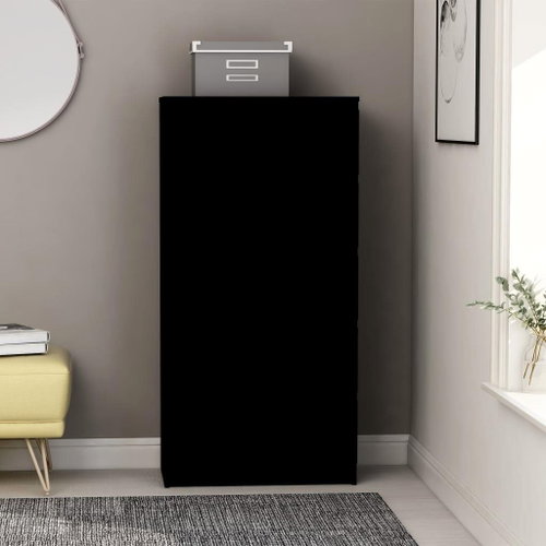 vidaZL Sideboard with drawers black 60 x 35 x 121 cm chipboard - Sideboard - Main image