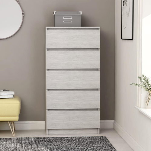 vidaZL Sideboard with drawers concrete gray 60x35x121 cm chipboard - Sideboard - Main image