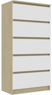 Sideboard with drawers white oak sonoma 60x35x121 cm chipboard - Sideboard