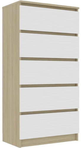Sideboard with drawers white oak sonoma 60x35x121 cm chipboard - Sideboard - Main image