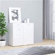 White sideboard with high gloss 80 x 36 x 75 cm chipboard - Sideboard
