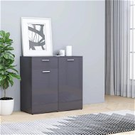 Gray sideboard with high gloss 80 x 36 x 75 cm chipboard - Sideboard