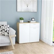 Sideboard white and sonoma oak 80 x 36 x 75 cm chipboard - Sideboard