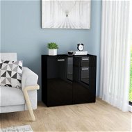 Black sideboard with high gloss 80 x 36 x 75 cm chipboard - Sideboard