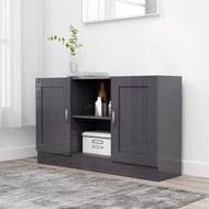 Sideboard gray high gloss 120 x 30.5 x 70 cm chipboard - Sideboard