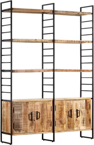 4-Storey Bookcase 124 x 30 x 180 cm Thick Mango Wood 284418 - Bookshelf - Main image