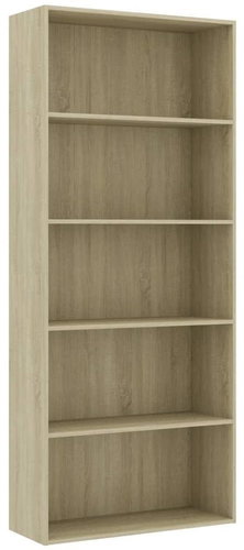 5-storey library sonoma oak 80 x 30 x 189 cm chipboard 801029 - Bookshelf - Main image