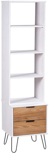 New York Range bookcase white and light wood solid pine 321143 - Bookshelf - Main image